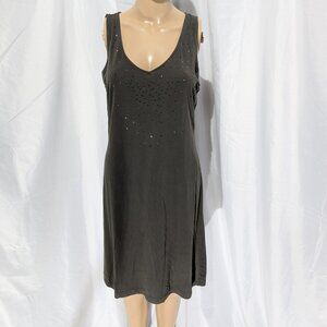Tommy Bahama Women's S Dark Green Tank Dress Rhinestone **